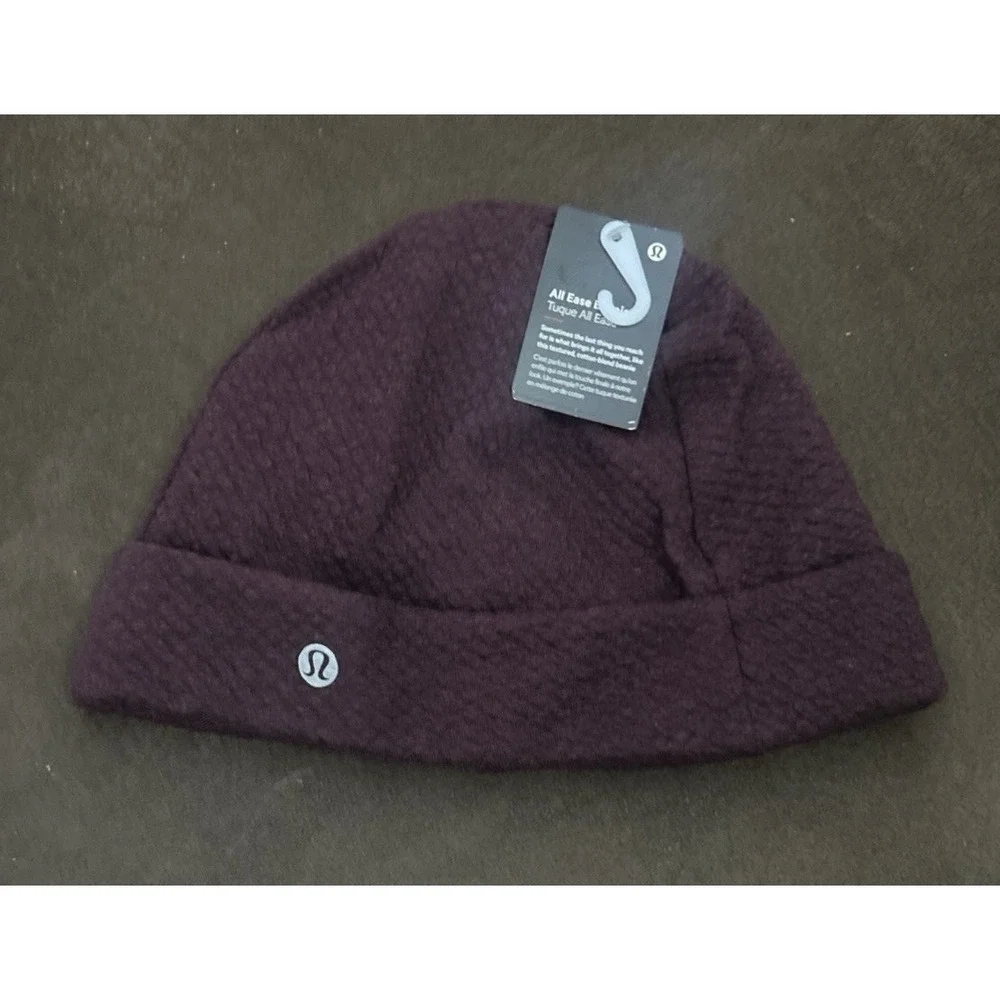 Lululemon Cotton Blend Beanie Dark Red Burgundy